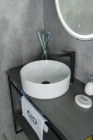 Накладная раковина GID Esfera N9425 40 глянцевая белая, круглая, фаянс