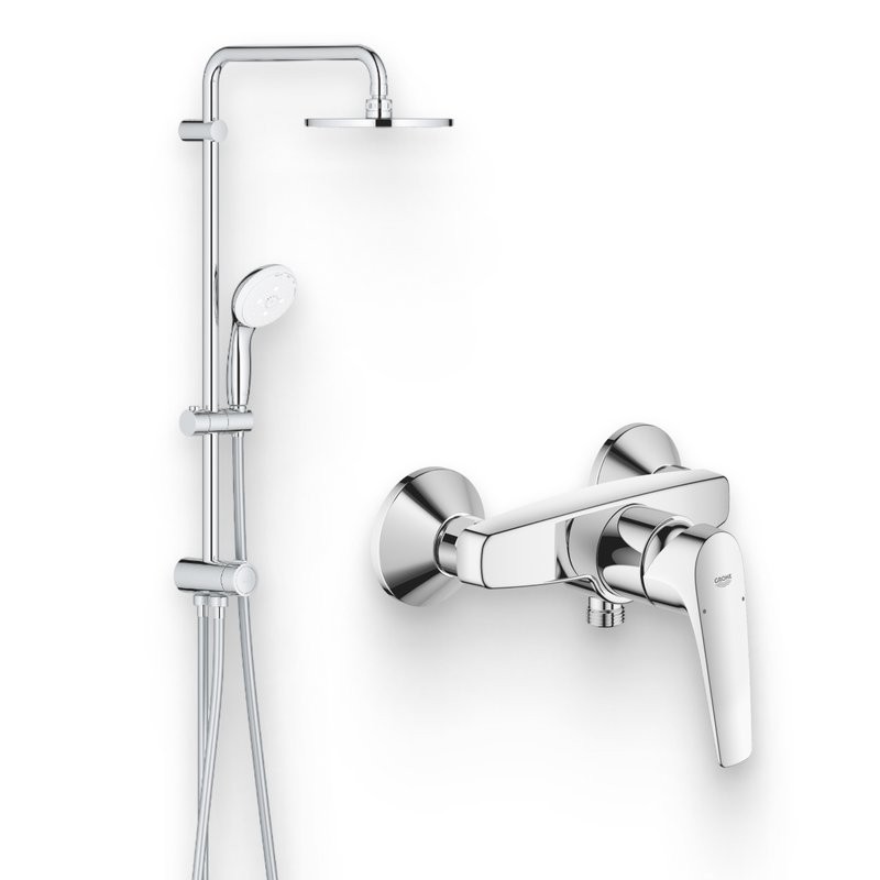 Душевой комплект Смеситель для душа Grohe BauFlow 23632000 + Стойка New Tempesta 27389002