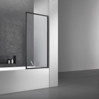 Шторка на ванну Vincea VSB-41700CLB 70 см, профиль черный, стекло прозрачное
