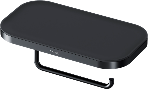 Держатель для туалетной бумаги AM.PM Func A8F341422 с полкой для телефона, черный