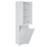 Шкаф-пенал для ванной Belux Неаполь 50 напольный, белый глянцевый