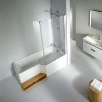 Акриловая ванна Jacob Delafon Bain-Douche Neo R 180x90 см, правая, пристенная, белая, асимметричная
