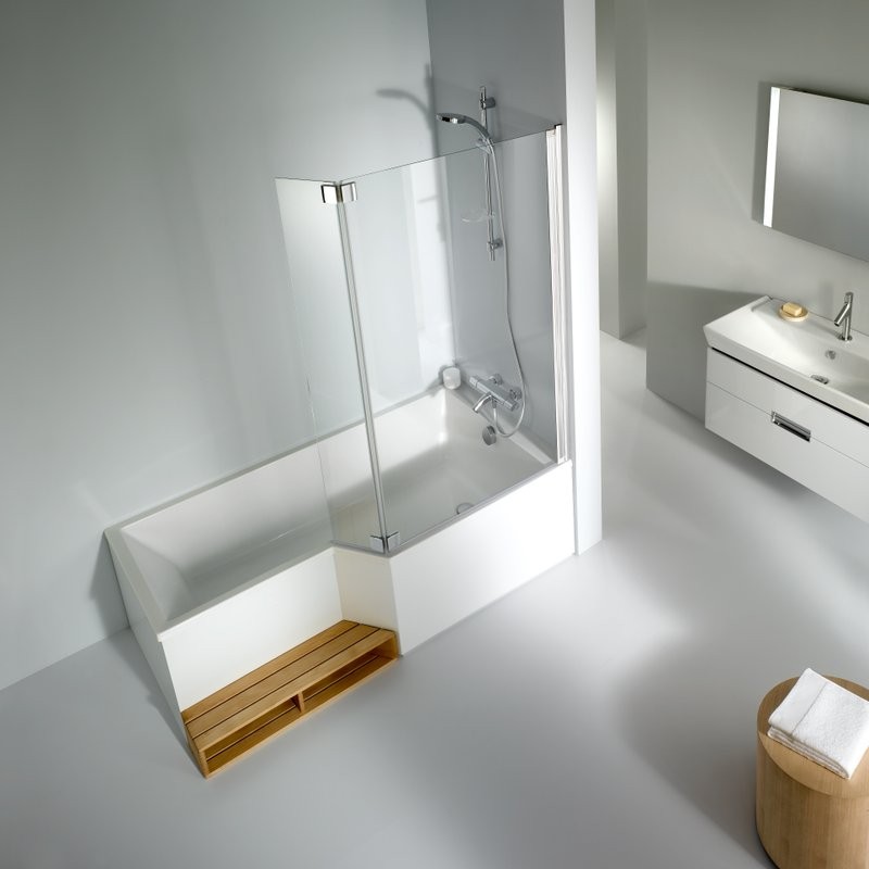 Акриловая ванна Jacob Delafon Bain-Douche Neo R 180x90 см, правая, пристенная, белая, асимметричная