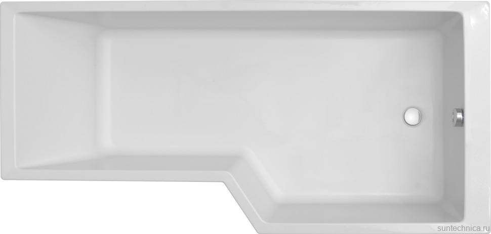 Акриловая ванна Jacob Delafon Bain-Douche Neo R 180x90 см, правая, пристенная, белая, асимметричная