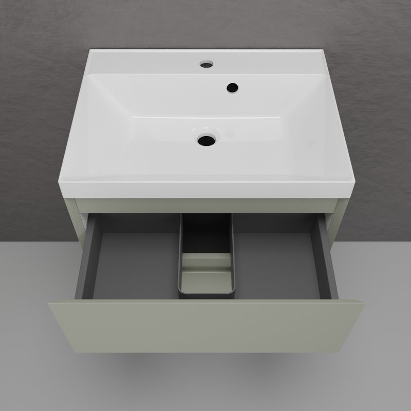 Тумба с раковиной Style Line Манхэттен 60 подвесная, олива, раковина Andrea Classic 60