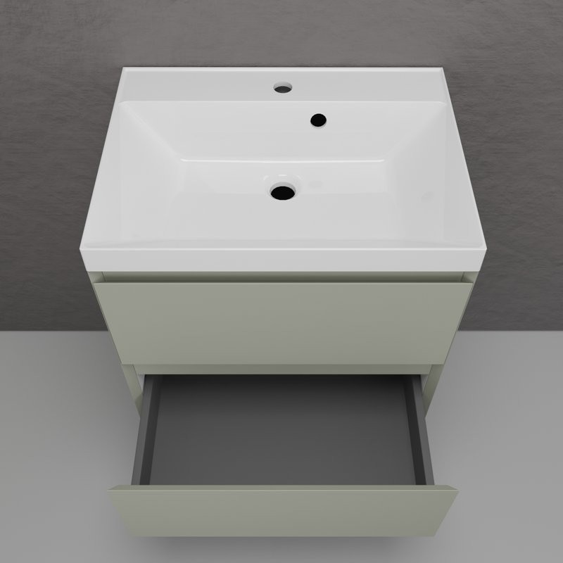 Тумба с раковиной Style Line Манхэттен 60 подвесная, олива, раковина Andrea Classic 60