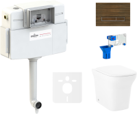 Комплект Lavinia Boho Унитаз приставной Bristol 33054040 + Крышка-сиденье Bristol 33290500 с микролифтом + Бачок скрытого монтажа RelFix 38020010 + Кнопка RelFix 3805005T + Дозатор RelFix 38040010