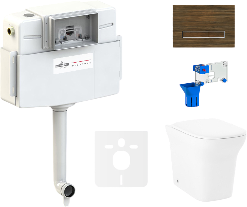 Комплект Lavinia Boho Унитаз приставной Bristol 33054040 + Крышка-сиденье Bristol 33290500 с микролифтом + Бачок скрытого монтажа RelFix 38020010 + Кнопка RelFix 3805005T + Дозатор RelFix 38040010