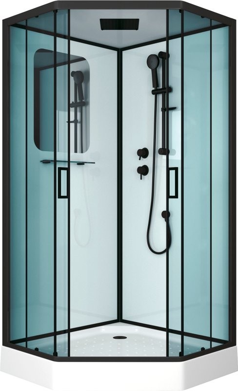 Душевая кабина Niagara Premium NG-6902-01D BLACK 100х100х220 черная, с низким поддоном