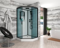 Душевая кабина Niagara Premium NG-6902-01D BLACK 100х100х220 черная, с низким поддоном