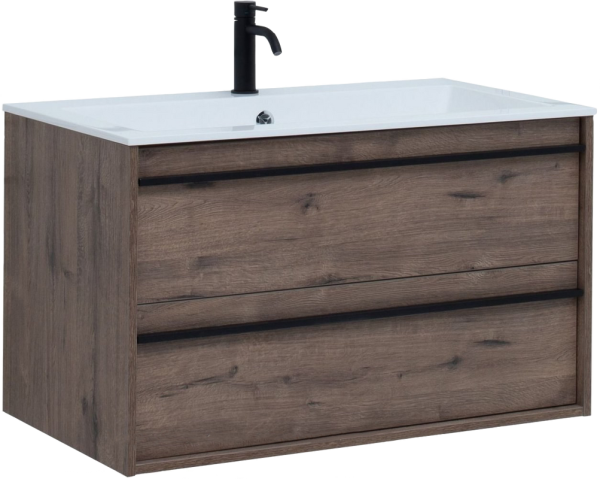 Тумба под раковину Aquanet Lino 90 дуб веллингтон