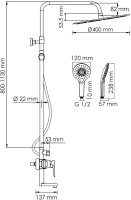 Душевая стойка Wasserkraft Aller A166.117.101.087.CH хром