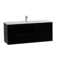 Тумба с раковиной BelBagno Marino-cer-n 120 подвесная, nero lucido