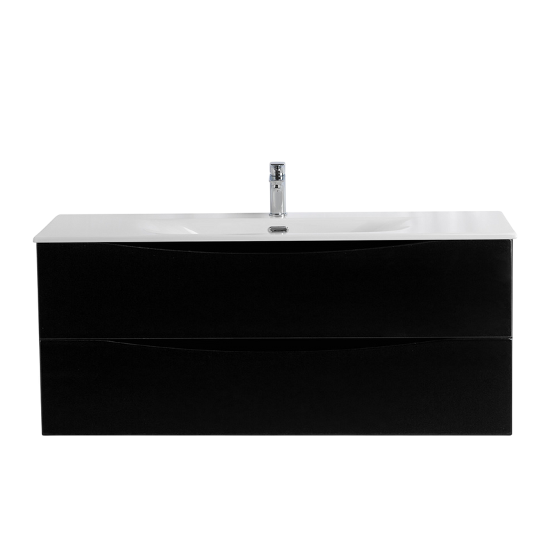 Тумба с раковиной BelBagno Marino-cer-n 120 подвесная, nero lucido