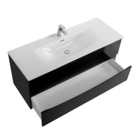 Тумба с раковиной BelBagno Marino-cer-n 120 подвесная, nero lucido