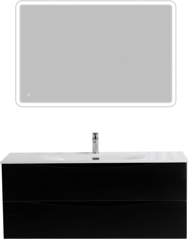 Тумба с раковиной BelBagno Marino-cer-n 120 подвесная, nero lucido