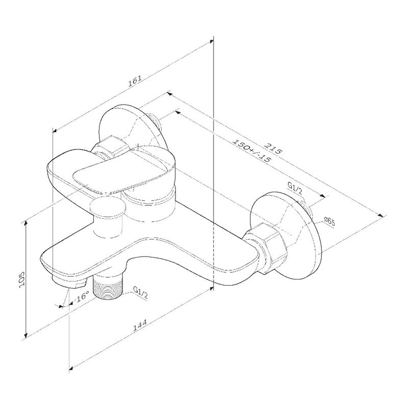 Смеситель для ванны с душем AM.PM Force F9F10000 хром