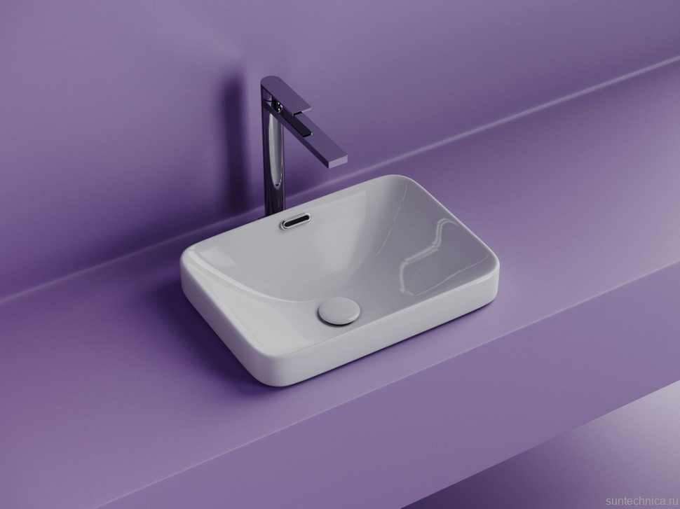 Раковина встраиваемая сверху Ceramicanova Element прямоугольная 460x330x170 мм с переливом цвет белый CN6078