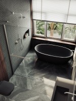 Душевая перегородка Maybahglass MGD-726-5ш 79 см, профиль хром матовый, стекло прозрачное
