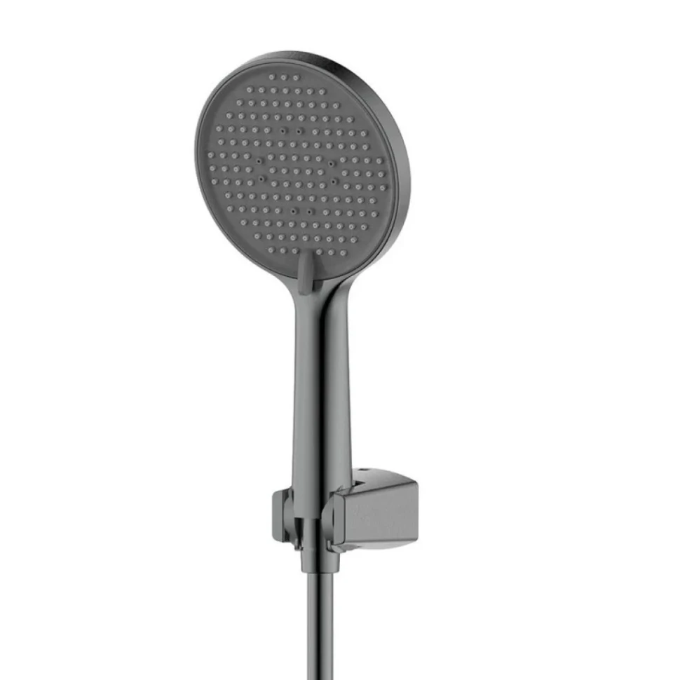Смеситель для душа с душевым гарнитуром, метал Gun metal, AQUAme Asti AQM6413GM