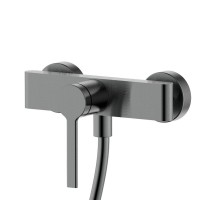 Смеситель для душа с душевым гарнитуром, метал Gun metal, AQUAme Asti AQM6413GM