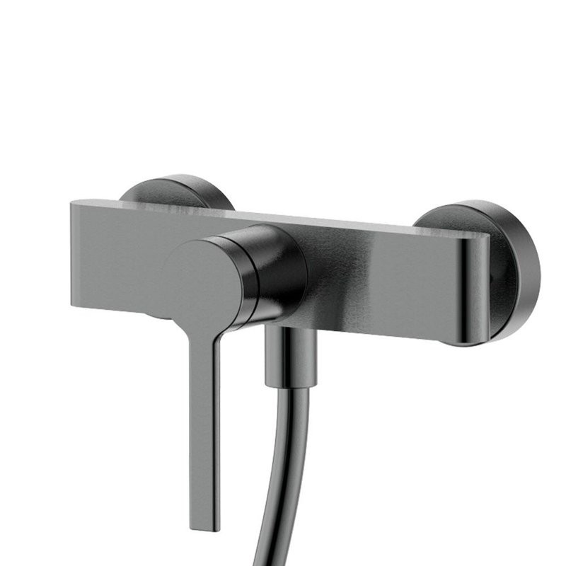 Смеситель для душа с душевым гарнитуром, метал Gun metal, AQUAme Asti AQM6413GM