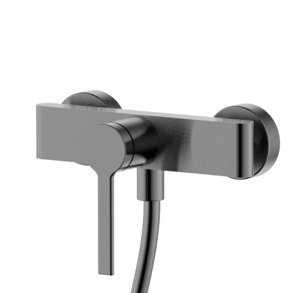 Смеситель для душа с душевым гарнитуром, метал Gun metal, AQUAme Asti AQM6413GM