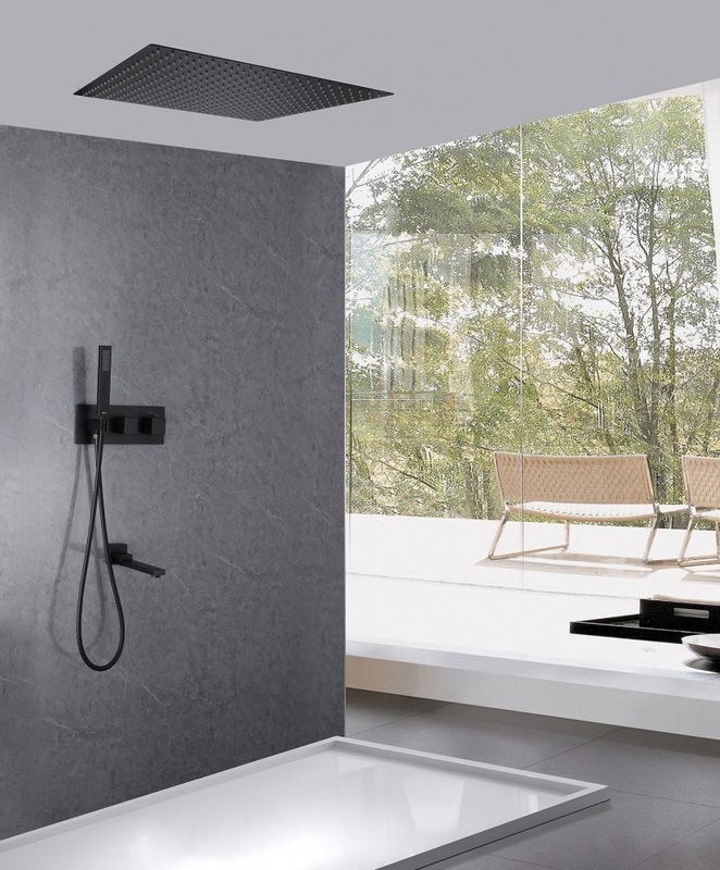 Душевой комплект Abber Daheim AF8254B С ВНУТРЕННЕЙ ЧАСТЬЮ, матовый черный