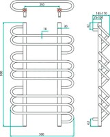 Полотенцесушитель водяной Grota Rivolo 50x90 хром полированный