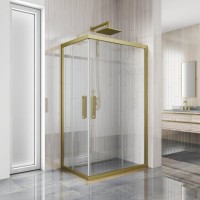 Душевой уголок Kubele DE019 RC-CLN-BR 120х90 см, профиль бронза