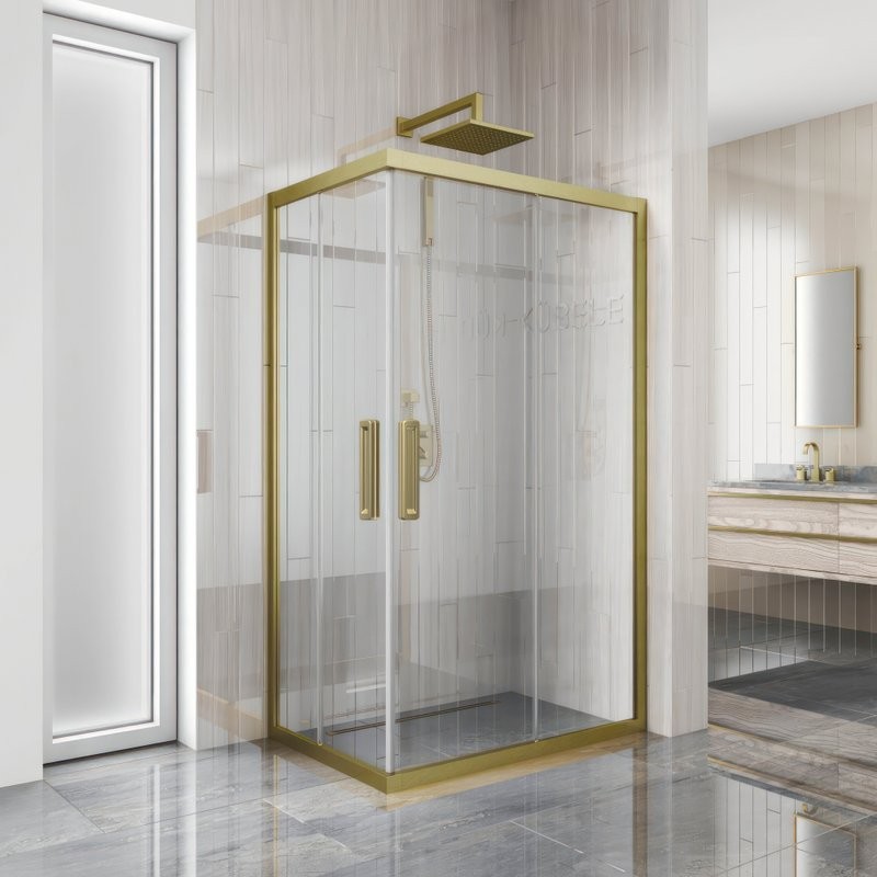 Душевой уголок Kubele DE019 RC-CLN-BR 120х90 см, профиль бронза