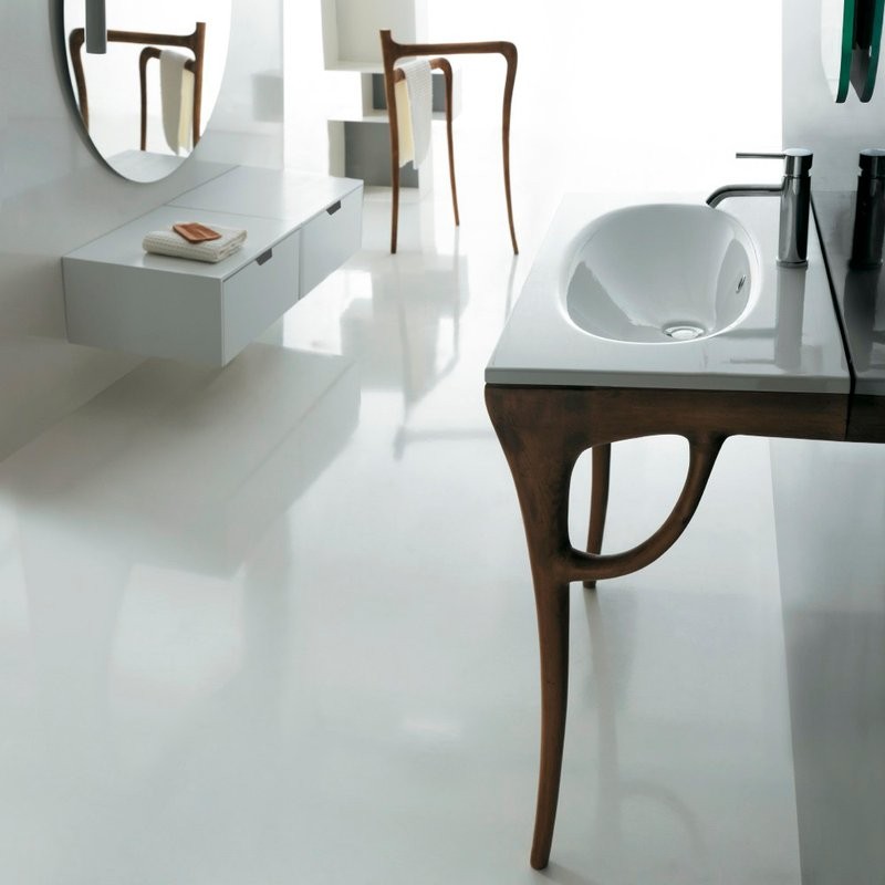 Мебельная раковина Galassia Ergo 85 накладная, белая, прямоугольная, фаянс