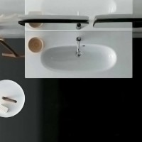 Мебельная раковина Galassia Ergo 85 накладная, белая, прямоугольная, фаянс