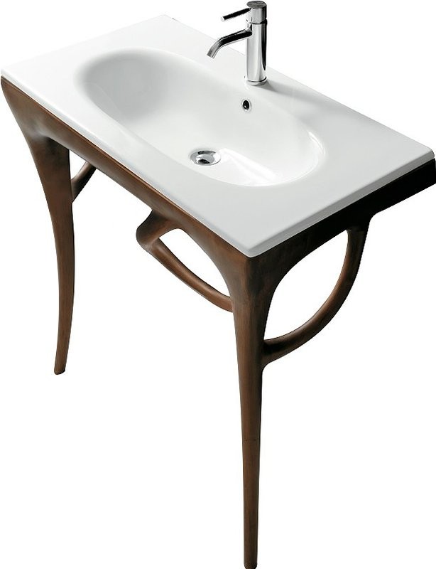 Мебельная раковина Galassia Ergo 85 накладная, белая, прямоугольная, фаянс