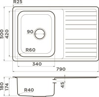 Комплект Мойка Omoikiri Sagami 79 + Смеситель Blanco Kano 521502