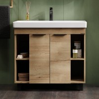 Тумба с раковиной Onika Легран 90 напольная, дуб галифакс