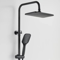 Душевая стойка BOND Cube B07-9488 с термостатом, матовая черная