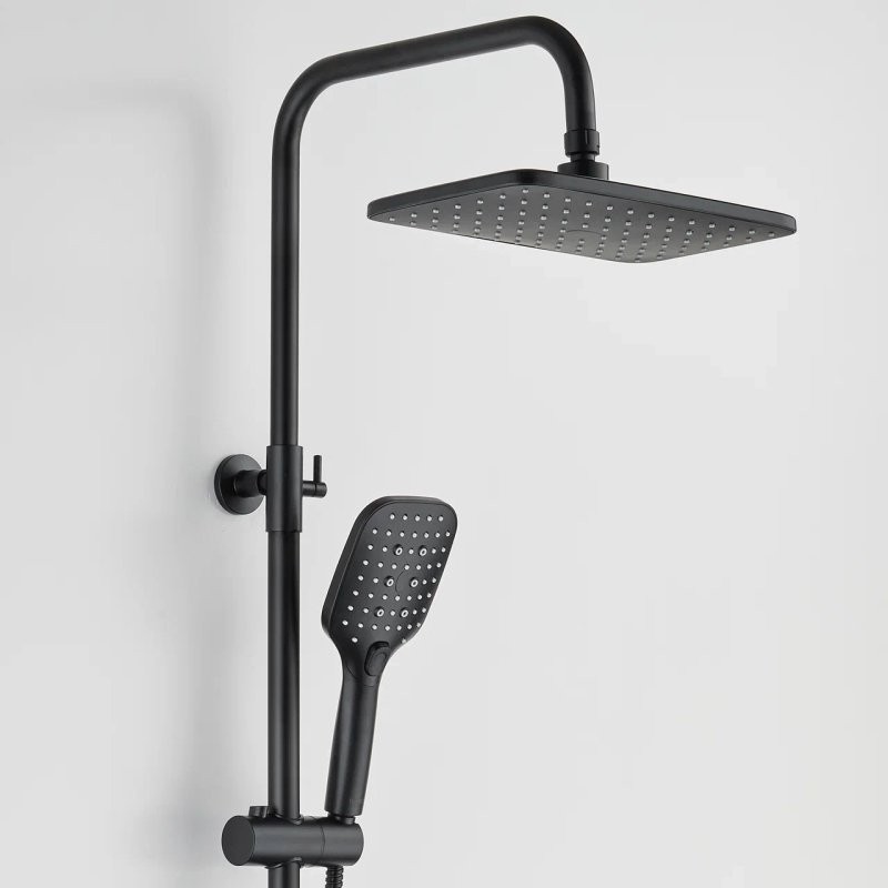 Душевая стойка BOND Cube B07-9488 с термостатом, матовая черная