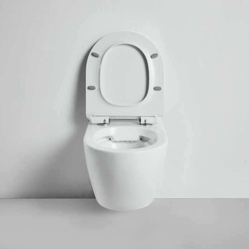 Комплект Унитаз подвесной BOND Oval F01-10 безободковый, с микролифтом, белый + Инсталляция AlcaPlast AM101/1120-4:1 RU M578-0001 кнопка смыва черная