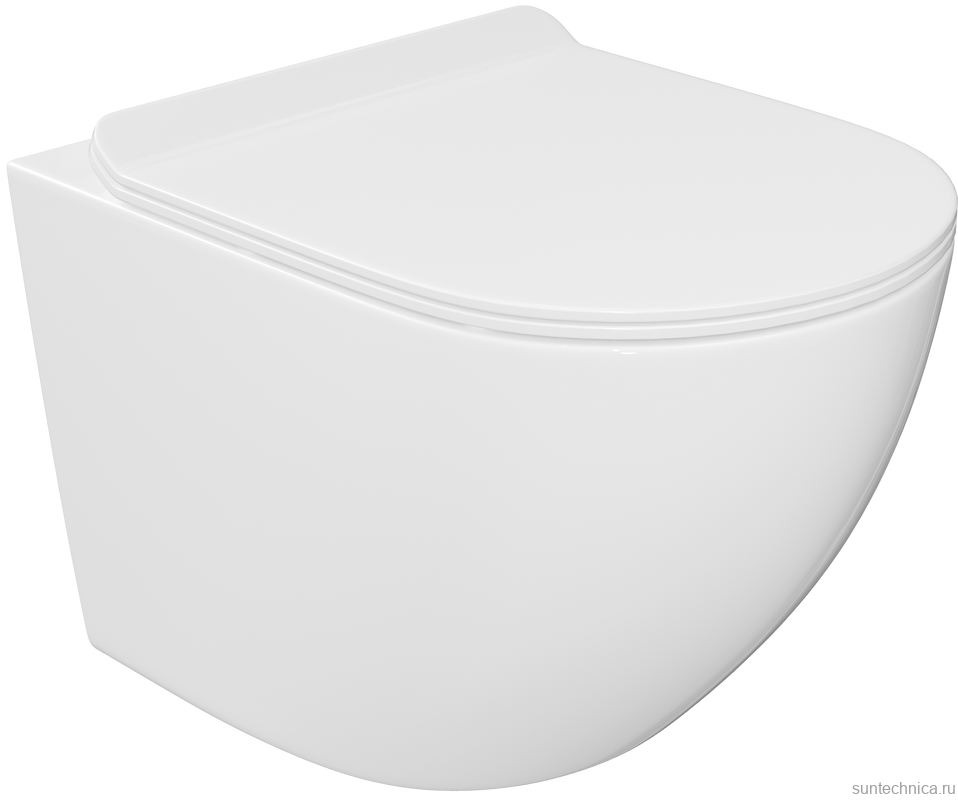 Комплект Унитаз подвесной BOND Oval F01-10 безободковый, с микролифтом, белый + Инсталляция AlcaPlast AM101/1120-4:1 RU M578-0001 кнопка смыва черная