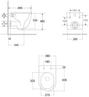 Комплект Унитаз подвесной BOND Oval F01-10 безободковый, с микролифтом, белый + Инсталляция AlcaPlast AM101/1120-4:1 RU M578-0001 кнопка смыва черная