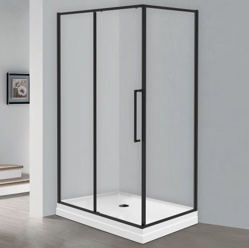 Душевой уголок Esbano Surf ESS-128PS-B 120х80 см, профиль черный, стекло прозрачное