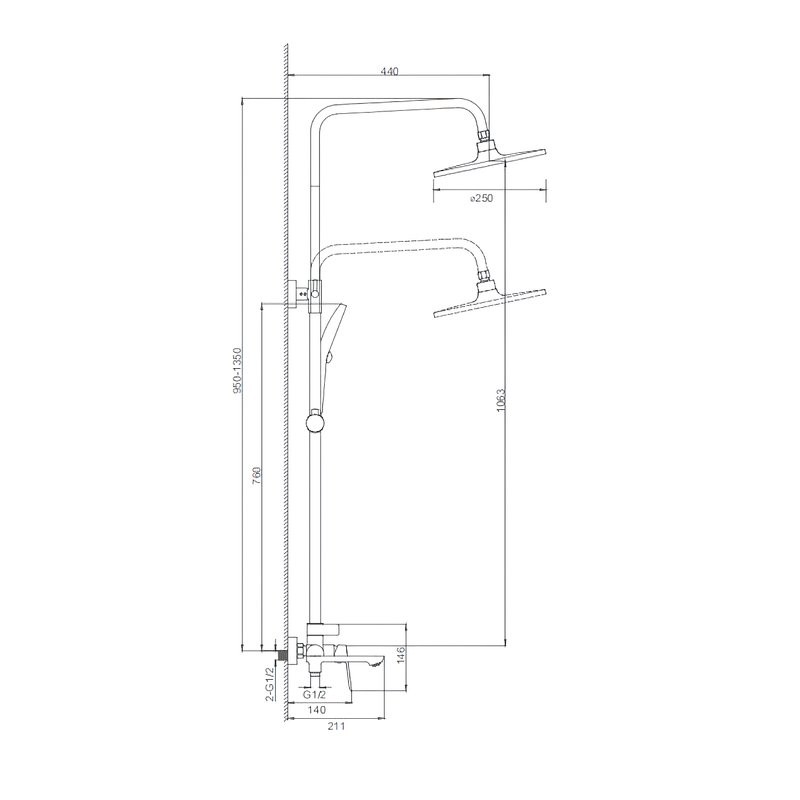 Душевая стойка Splenka S41 S41.24 хром