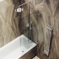 Шторка на ванну Maybahglass MGV-655-4 70 см, профиль хром, стекло сатин