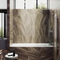 Шторка на ванну Maybahglass MGV-655-4 70 см, профиль хром, стекло сатин