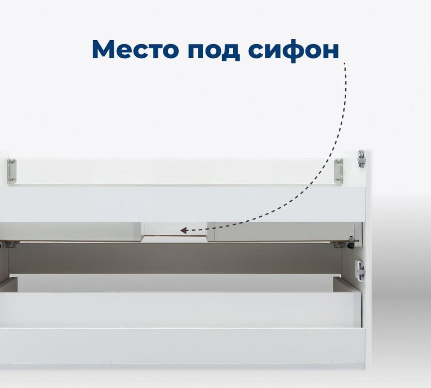 Тумба с раковиной Aquanet Вега 90 подвесная, белая глянцевая