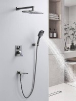 Душевая система встраиваемая Shevanik S4035T, оружейная сталь