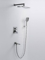 Душевая система встраиваемая Shevanik S4035T, оружейная сталь