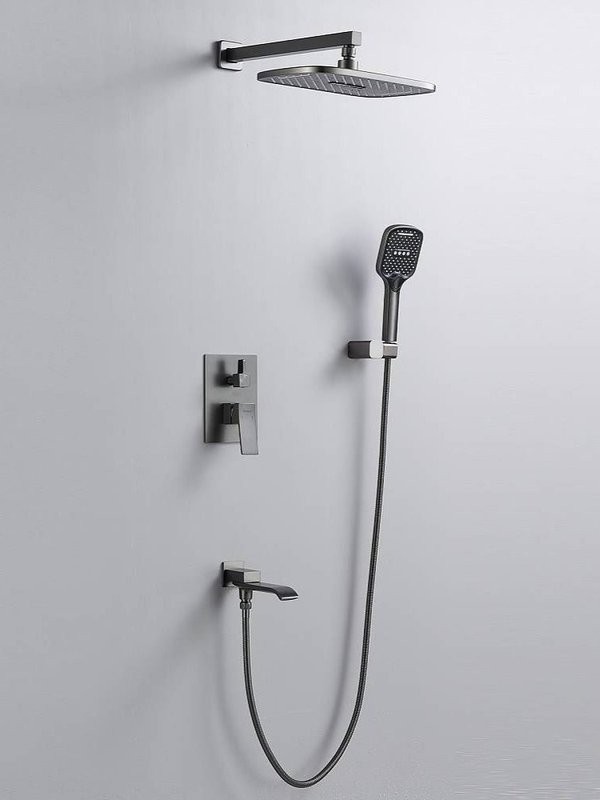 Душевая система встраиваемая Shevanik S4035T, оружейная сталь