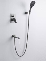 Душевая система встраиваемая Shevanik S4035T, оружейная сталь